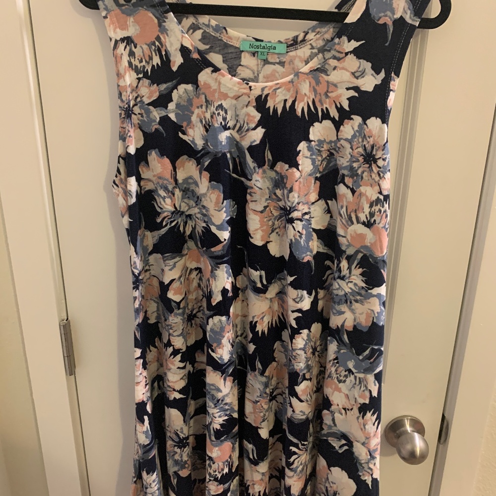 Boutique brand blue and pink swing dress